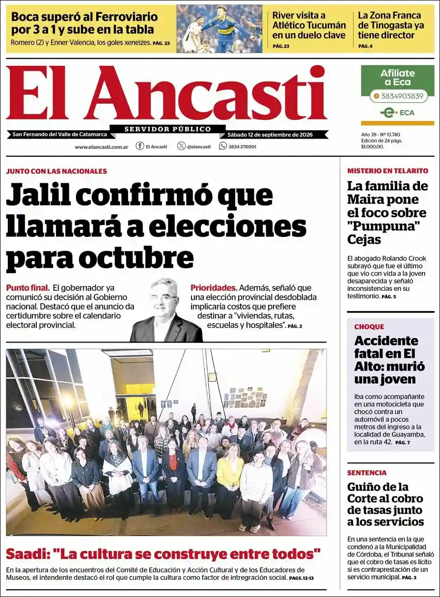 Estudios Max | RETRO FM - Tapa del diario Ancasti