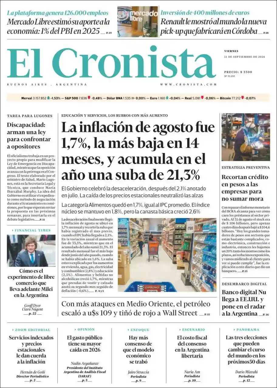 Estudios Max | RETRO FM - Tapa del diario Cronista