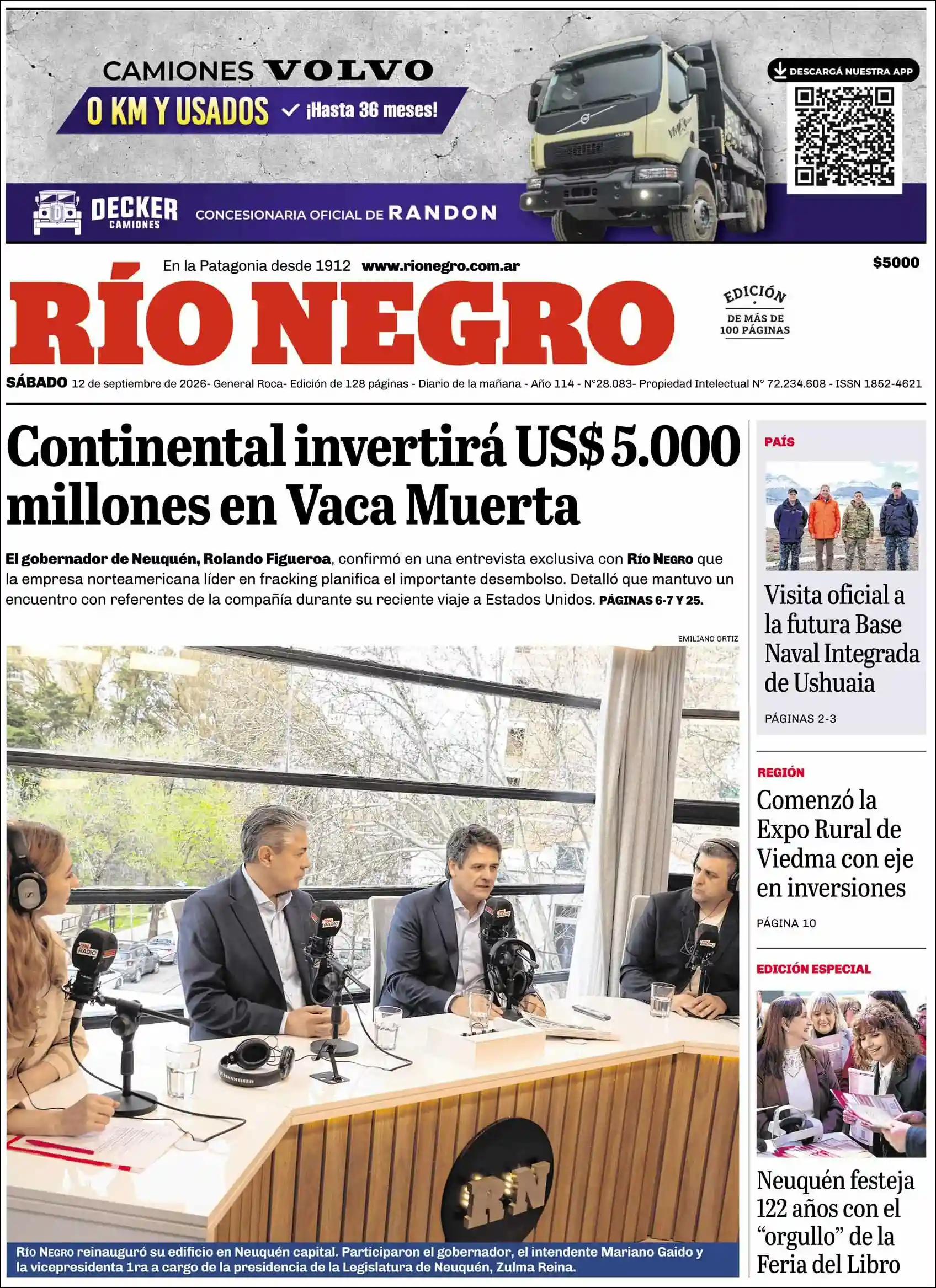 Estudios Max | RETRO FM - Tapa del diario Rio Negro