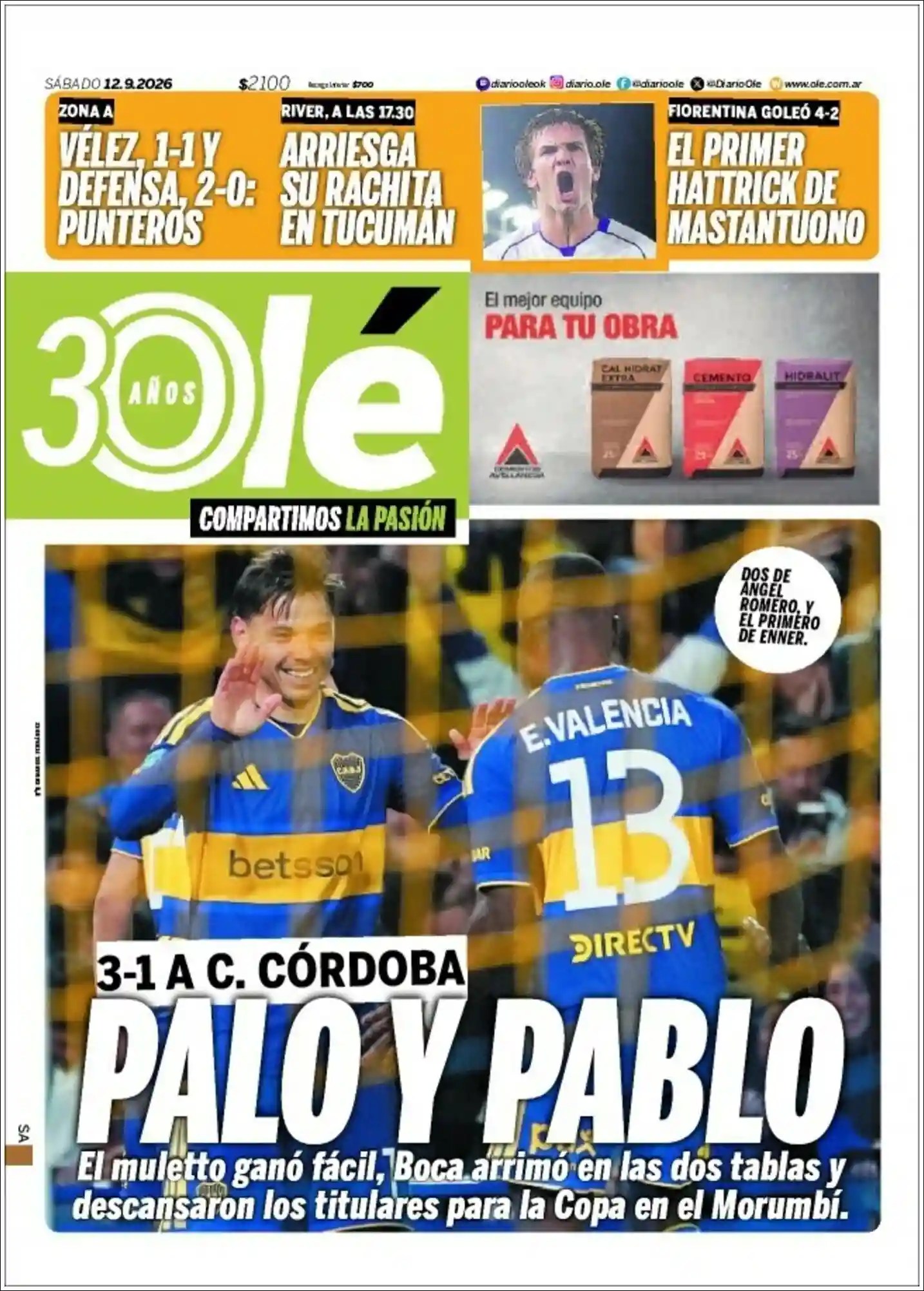 Estudios Max | RETRO FM - Tapa del diario Ole