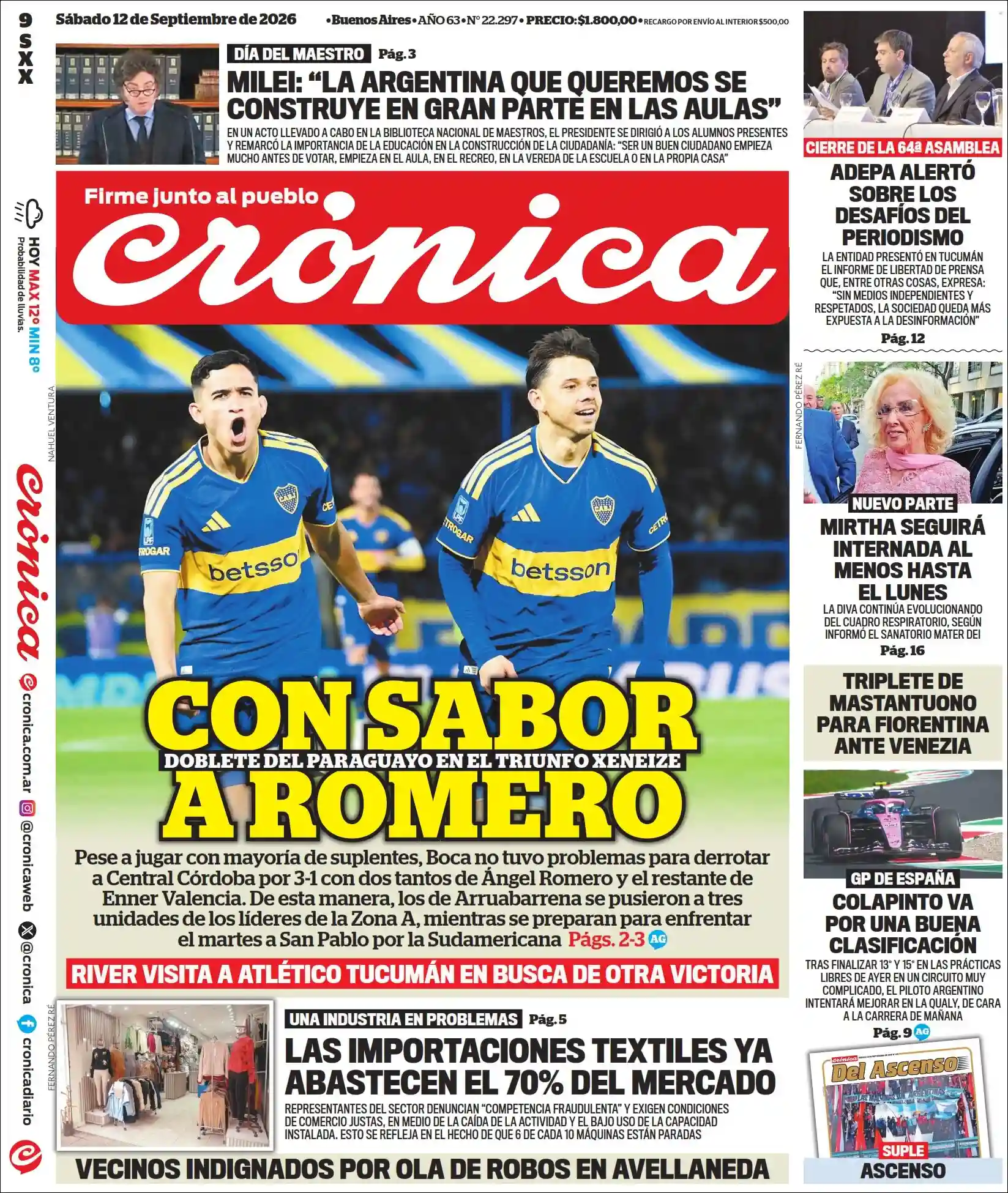 Estudios Max | RETRO FM - Tapa del diario Crónica